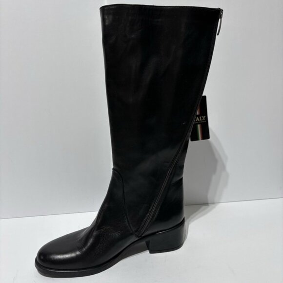 Emanuele Crasto Women’s Black Leather Knee High Boots, Size EUR 39, US 8 M - Picture 2 of 6